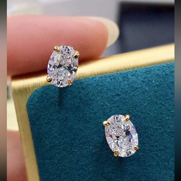 3 for $30 silver  plated cubic zirconia stud earrings - Picture 2 of 7